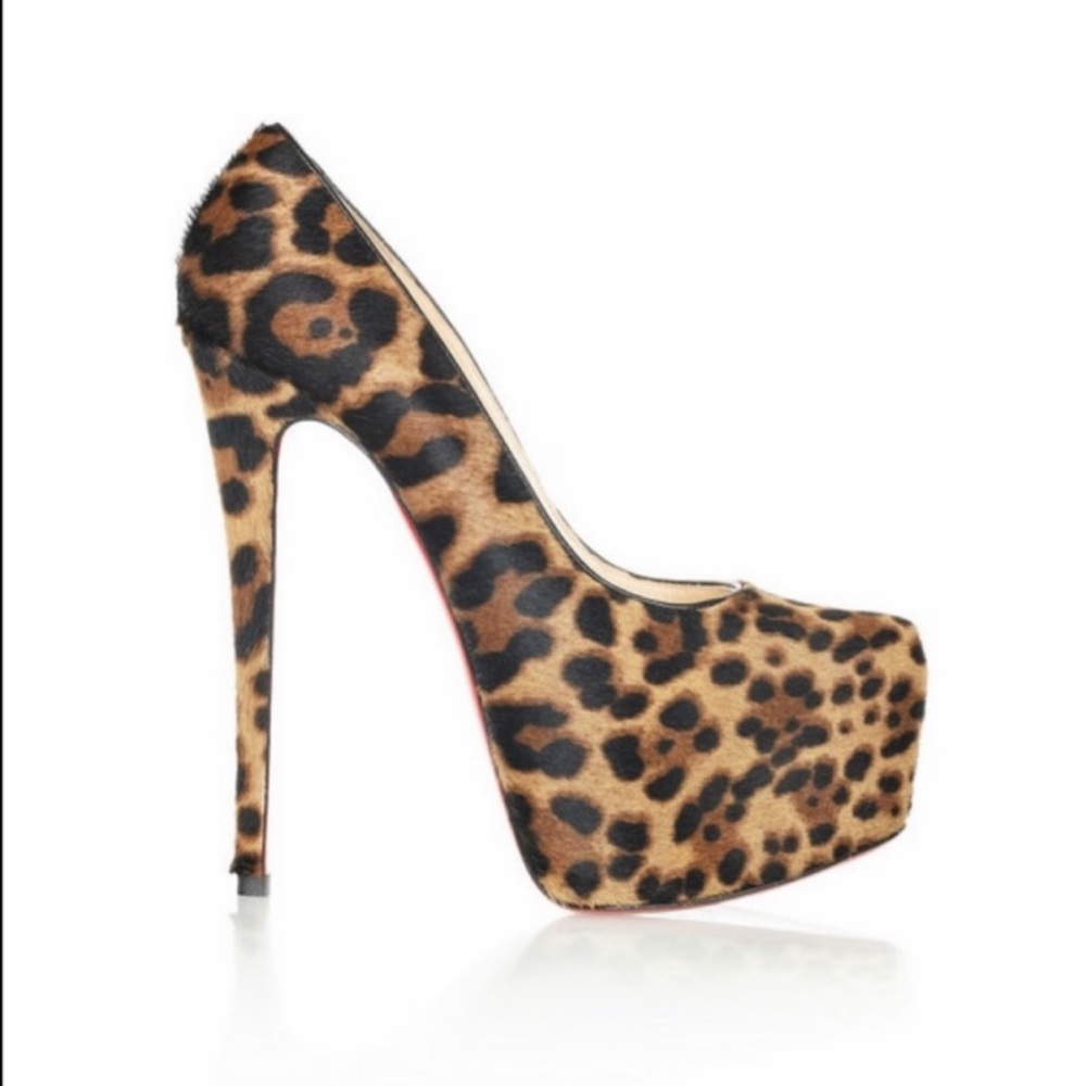 Christian Louboutin leopard calf-hair pumps